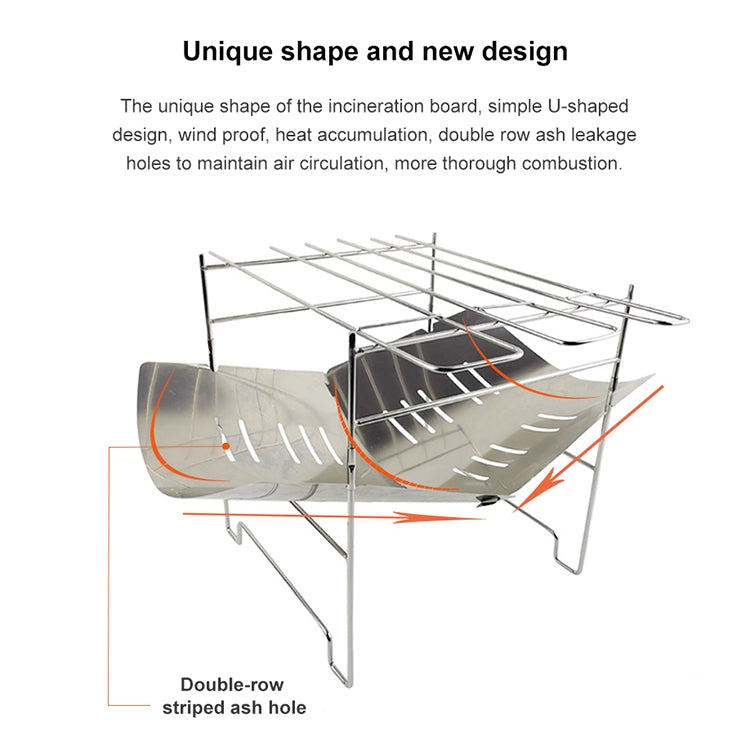 Outdoor Camp Portable Folding Stainless Steel Barbecue Charcoal Grill + Base Plate Reluova