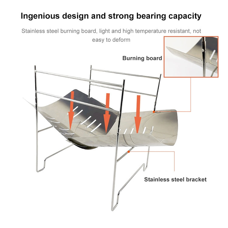 Outdoor Camp Portable Folding Stainless Steel Barbecue Charcoal Grill + Base Plate Reluova