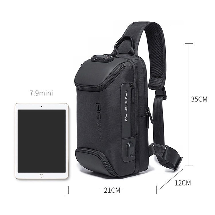 BANGE Men Security USB Chest Bag Portable Outdoor Shoulder Bag