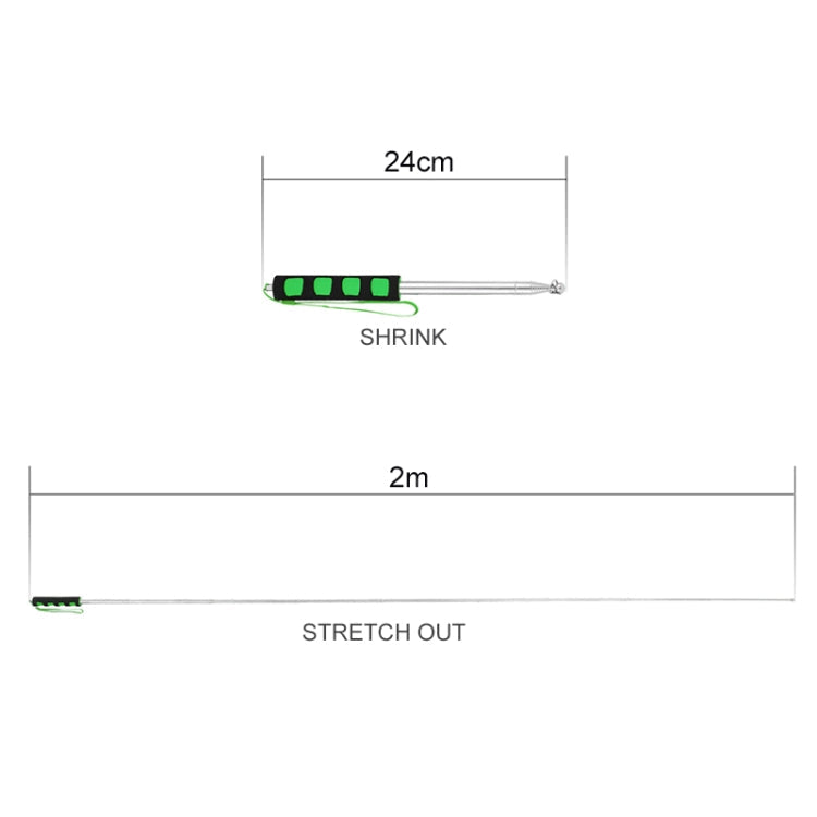 1.2M 6 Knots Telescopic Stainless Steel Rubber Sleeve Teaching Stick Guide Signal Flag, Random Color Delivery