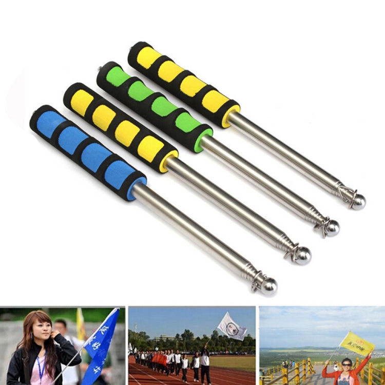 1.4M 7 Knots Telescopic Stainless Steel Rubber Sleeve Teaching Stick Guide Signal Flag, Random Color Delivery