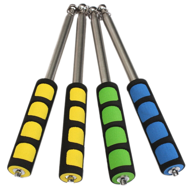 1.4M 7 Knots Telescopic Stainless Steel Rubber Sleeve Teaching Stick Guide Signal Flag, Random Color Delivery