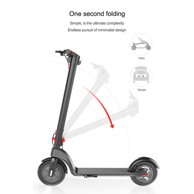 X7 Outdoor Waterproof Foldable Off-road Scooter with 8.5 inch Vacuum Tires & LCD Display& LED Lights & 6.4AH Lithium Battery, Load-bearing: 20-100kg (Black)