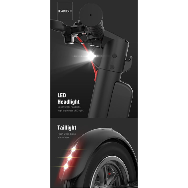 X8 Outdoor Waterproof Foldable Electric Scooter with 10 inch Vacuum Tires & LCD Display & LED Lights & 10AH Lithium Battery, Load-bearing: 20-100kg (Black)