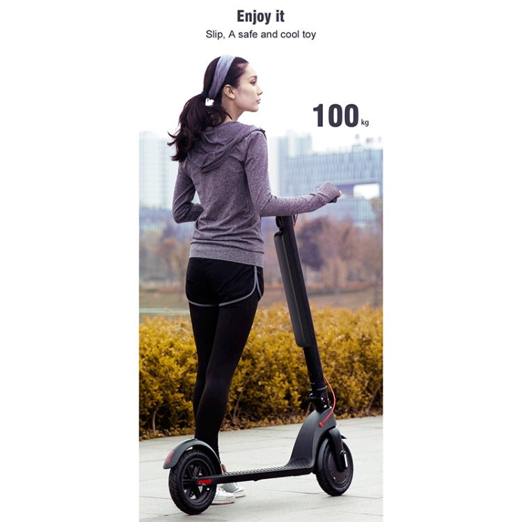 X8 Outdoor Waterproof Foldable Electric Scooter with 10 inch Vacuum Tires & LCD Display & LED Lights & 10AH Lithium Battery, Load-bearing: 20-100kg (Black)