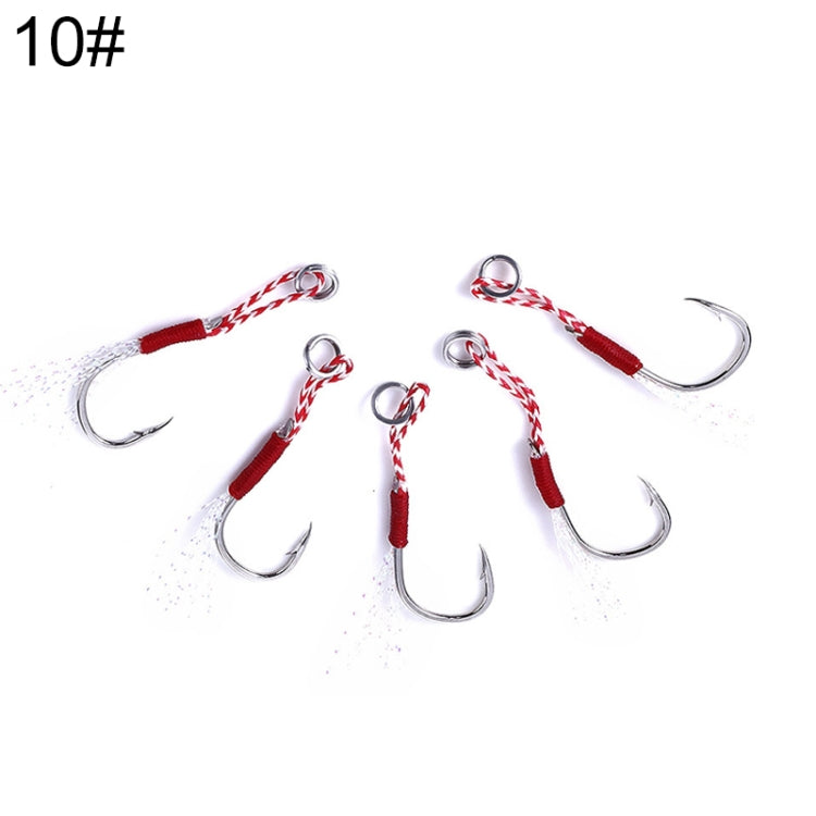 5pcs / Pack HENGJIA 10# Tied Wire Iron Hook Deep Sea Fishing Hook-Reluova