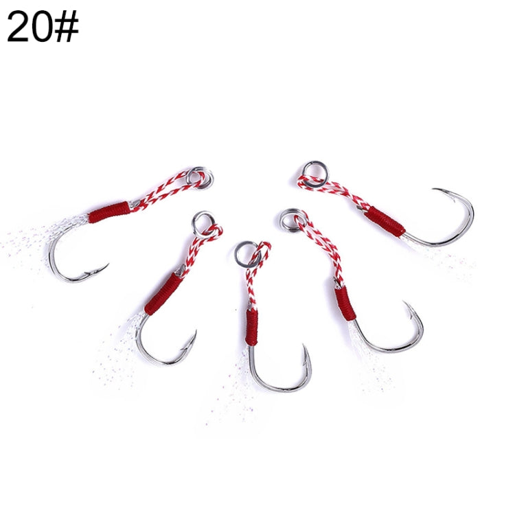 5pcs / Pack HENGJIA 20# Tied Wire Iron Hook Deep Sea Fishing Hook-Reluova