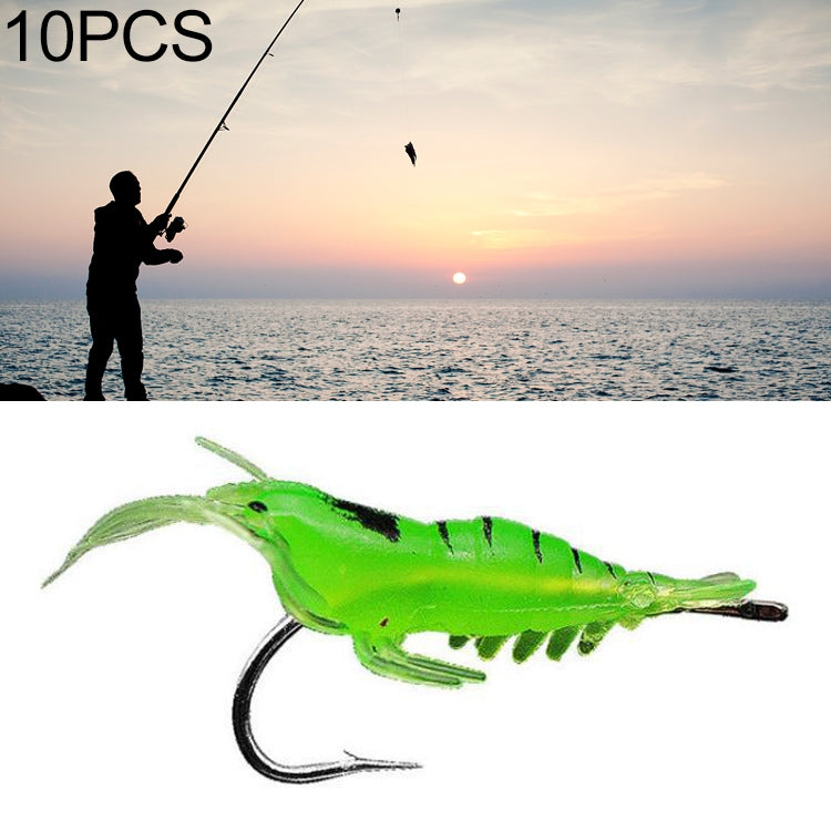 10 PCS 4cm Fishing Soft Artificial Shrimp Bait Lures Popper Poper Baits with Hook