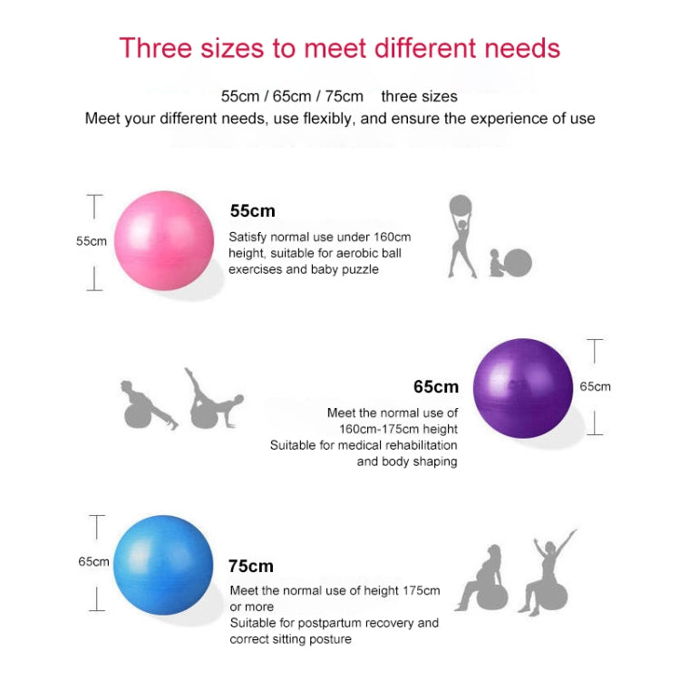 Thickening Explosion-proof Big Yoga Ball Sport Fitness Ball Environmental Pregnant Yoga Ball, Diameter: 55cm Reluova