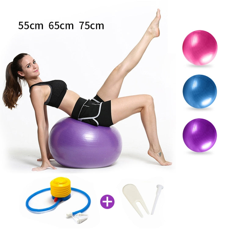 Thickening Explosion-proof Big Yoga Ball Sport Fitness Ball Environmental Pregnant Yoga Ball, Diameter: 55cm Reluova