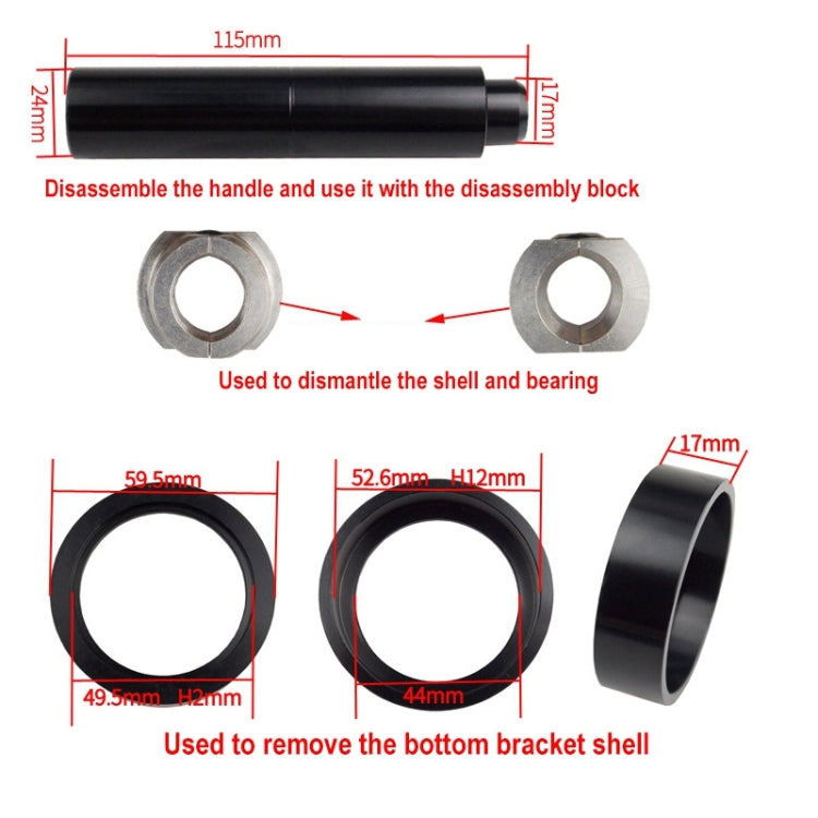 BIKERSAY BT040S1 Bicycle Press-in Type Axis Bracket Static Installation Removal Tool Set, Basic Edition Reluova