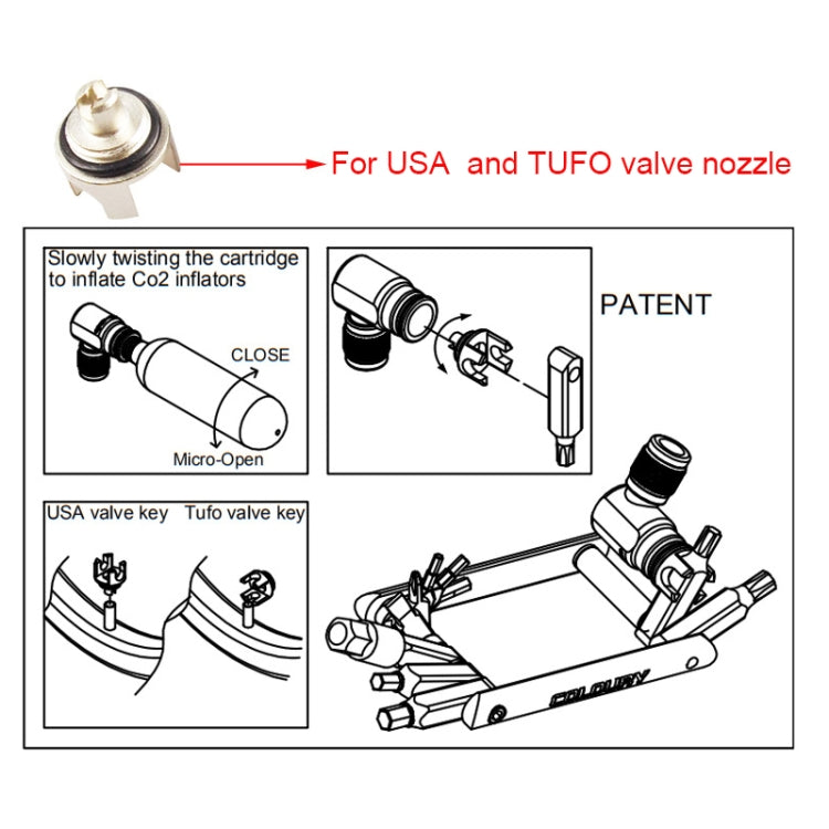 BIKERSAY BT037 14 in 1 Folding Screwdriver Hexagon Wrench Allen Key CO2 Gas Nozzle Tool Kits Reluova