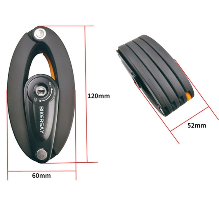 BIKERSAY BK012B Bike Foldable Key Lock Bicycle Anti-theft Lock with Reflective Sticker Reluova