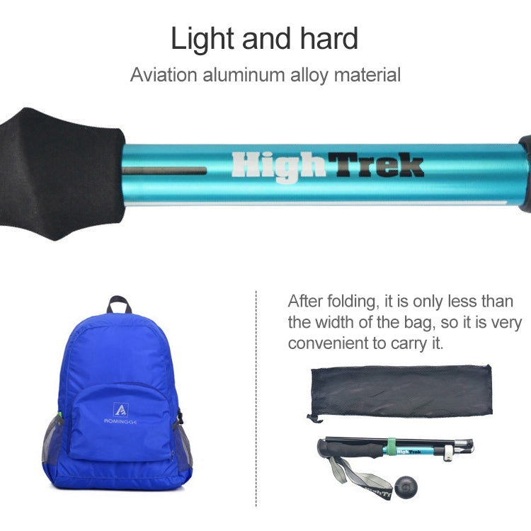 Outdoor Mountaineering Portable Foldable Ultra light Aluminium Alloy Alpenstocks Trekking Poles, Length : 35-125CM Reluova