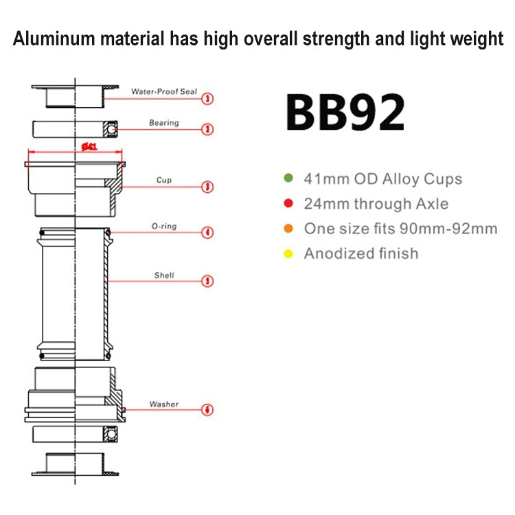 BIKERSAY BB92 MTB Road Bicycle Bearing Reluova