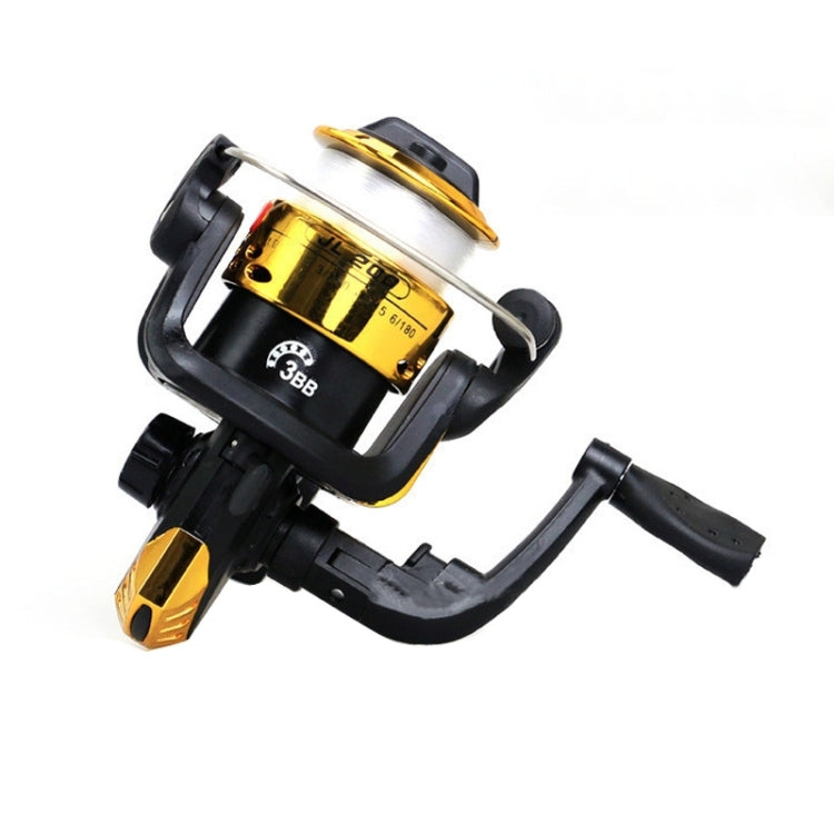 JL200 Plating Plastic 3 Ball Bearings Handle Fishing Spinning Reel  with Transparent Lines