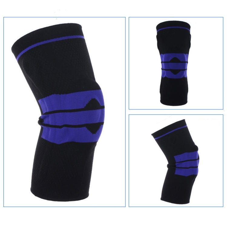 Outdoor Fitness Mountaineering Knit Protection Silicone Anti - collision Spring Support Sports Knee Protector, Size: M