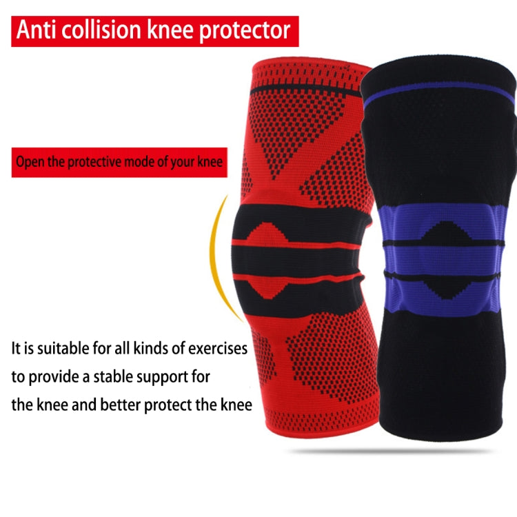 Outdoor Fitness Mountaineering Knit Protection Silicone Anti - collision Spring Support Sports Knee Protector, Size: M Reluova