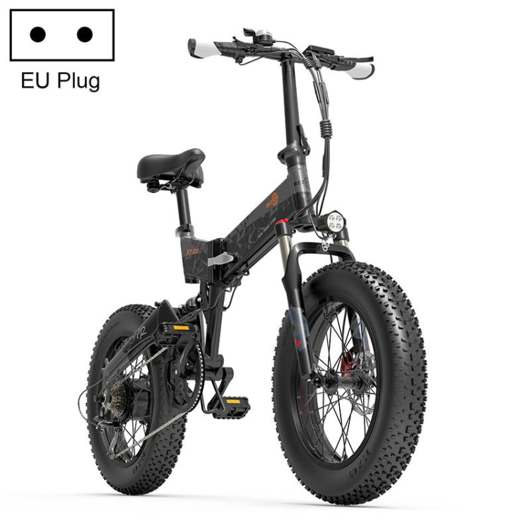 BEZIOR XF200 48V 15AH 1000W Folding Electric Bicycle, EU Plug(Black Grey)