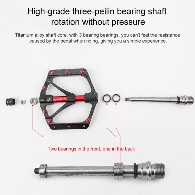 PROMEND PD-M82-TI 1 Pair Mountain Bicycle Titanium Alloy Shaft 3-Bearings Wide Pedals Reluova