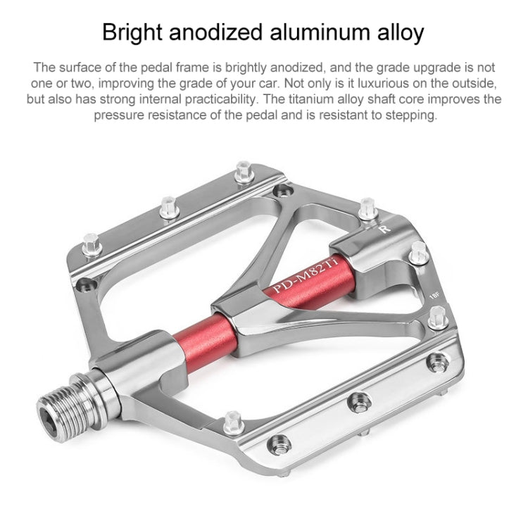 PROMEND PD-M82-TI 1 Pair Mountain Bicycle Titanium Alloy Shaft 3-Bearings Wide Pedals Reluova