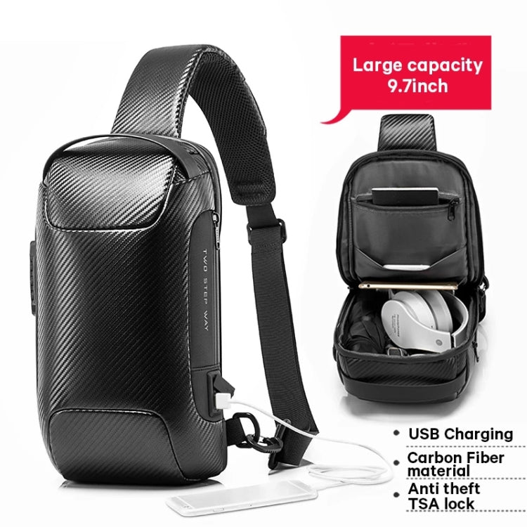 Bange 22085 plus Carbon Fiber Anti-theft Waterproof Crossbody Chest Bag for Men & Women, Size: 34 x 18 x 10cm Reluova