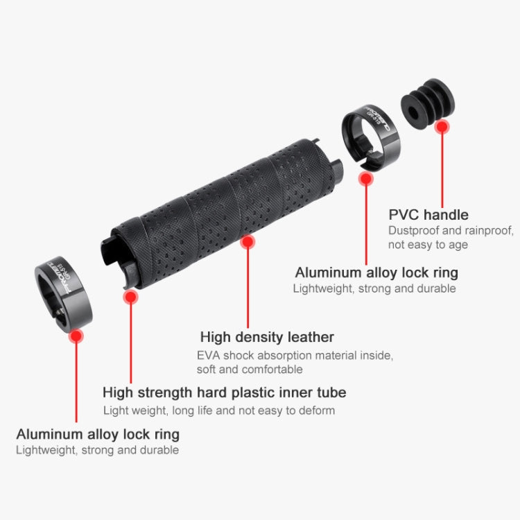 PROMEND GR-515 1 Pair Shock-absorbing Anti-skid Mountain Bike Grips Cover Reluova