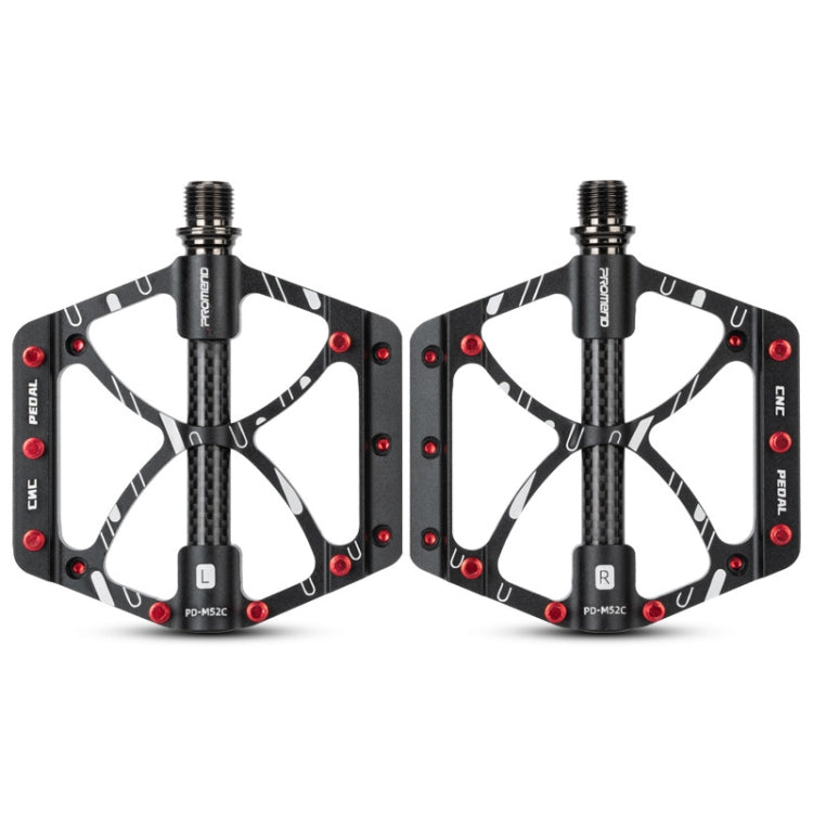 PROMEND PD-M52C 1 Pair Bicycle Aluminum Alloy + Carbon Fiber Tube Bearing Pedals Reluova