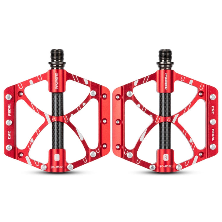 PROMEND PD-M52C 1 Pair Bicycle Aluminum Alloy + Carbon Fiber Tube Bearing Pedals Reluova