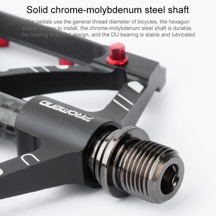 PROMEND PD-M52C 1 Pair Bicycle Aluminum Alloy + Carbon Fiber Tube Bearing Pedals Reluova