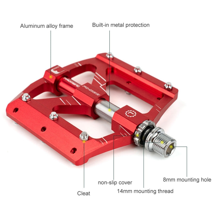 PROMEND PD-M88 1 Pair Mountain Bicycle Aluminum Alloy 3-Bearings Pedals Reluova