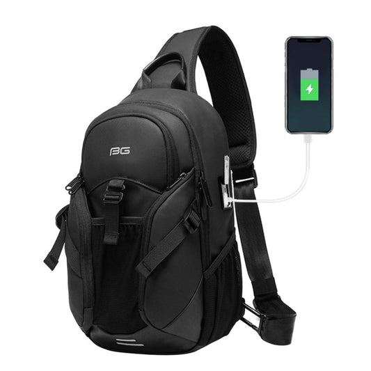 Bange BG-77120 Men Waterproof Crossbody Chest Bag with USB Port, Size: 36 x 22 x 10cm Reluova