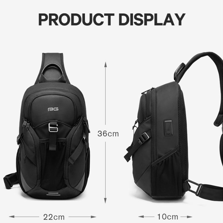 Bange BG-77120 Men Waterproof Crossbody Chest Bag with USB Port, Size: 36 x 22 x 10cm Reluova