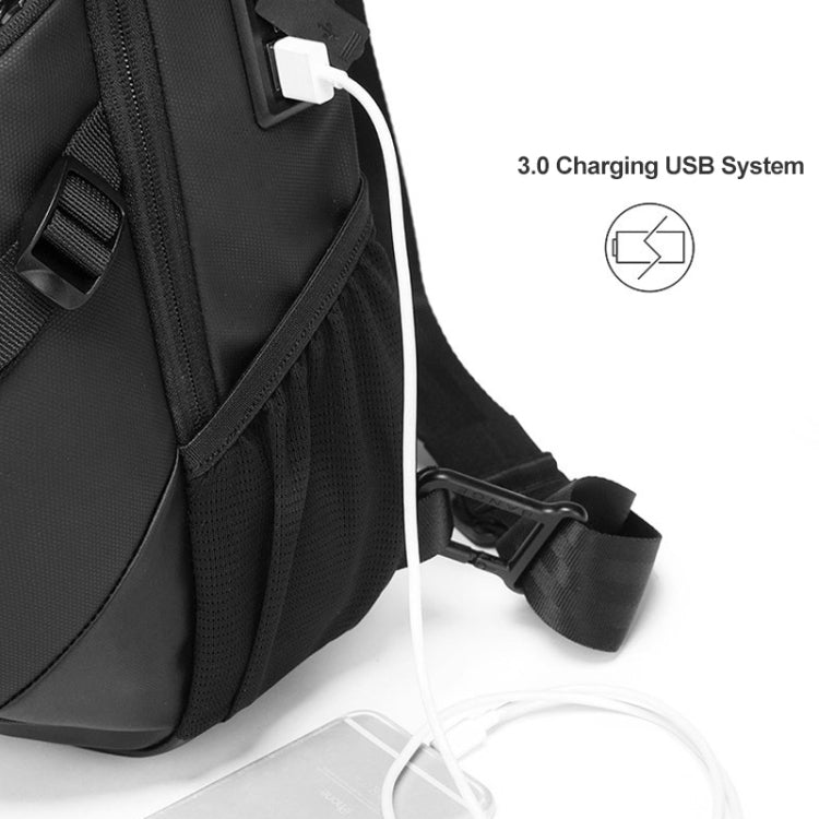 Bange BG-77120 Men Waterproof Crossbody Chest Bag with USB Port, Size: 36 x 22 x 10cm Reluova