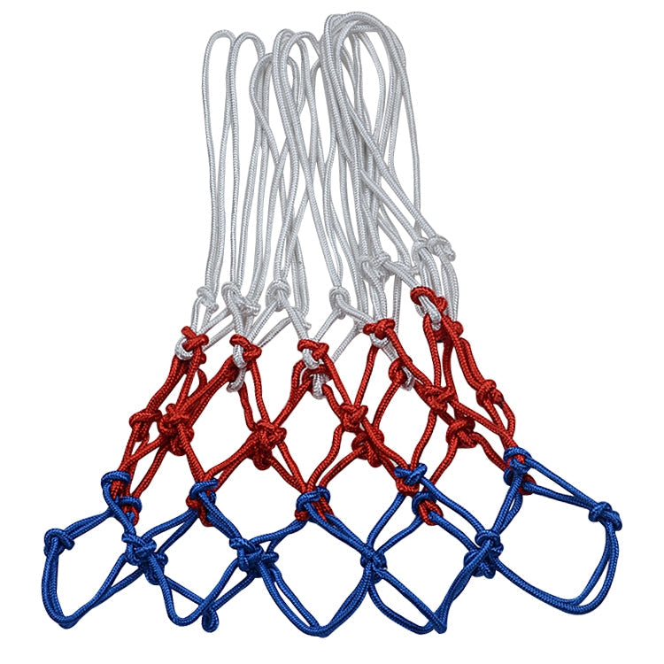 Bold Edition Polyester Rope Basketball Frame Net (White Red Blue) Reluova