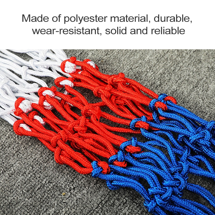 Bold Edition Polyester Rope Basketball Frame Net (White Red Blue)