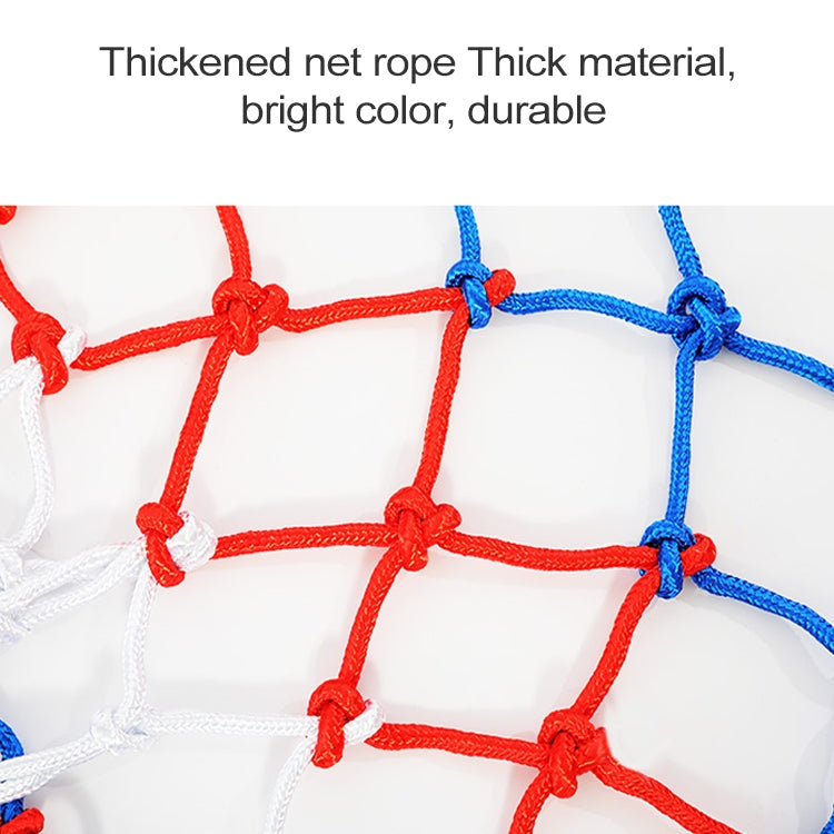 Bold Edition Polyester Rope Basketball Frame Net (White Red Blue)