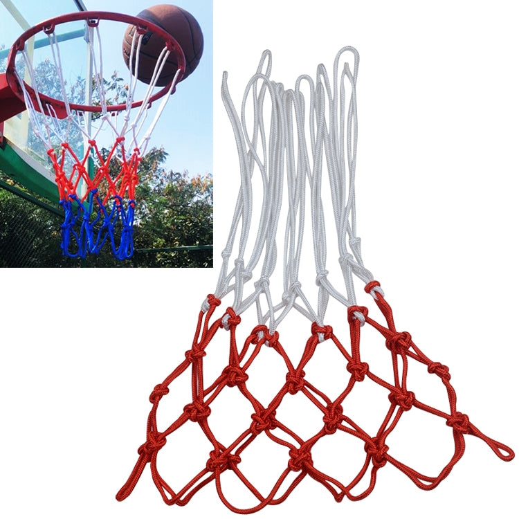 Regular Edition Polyester Rope Basketball Frame Net (White Red Blue)