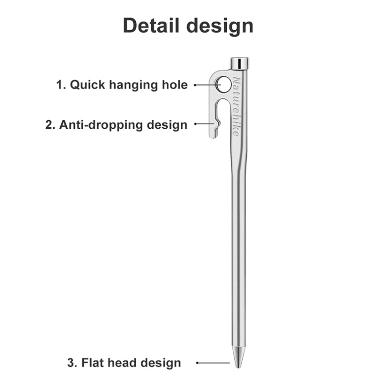 Naturehike NH19PJ014 35cm Stainless Steel Ground Nail for Tent Canopy Reluova