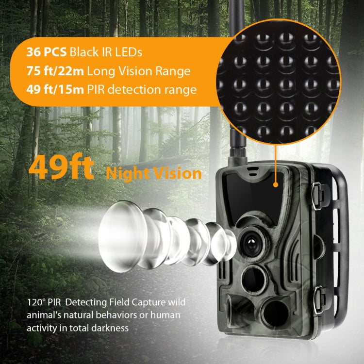 HC801LTE 4G EU Version Waterproof IP65 IR Night Vision Security 16MP Hunting Trail Camera, 120 Degree Angle