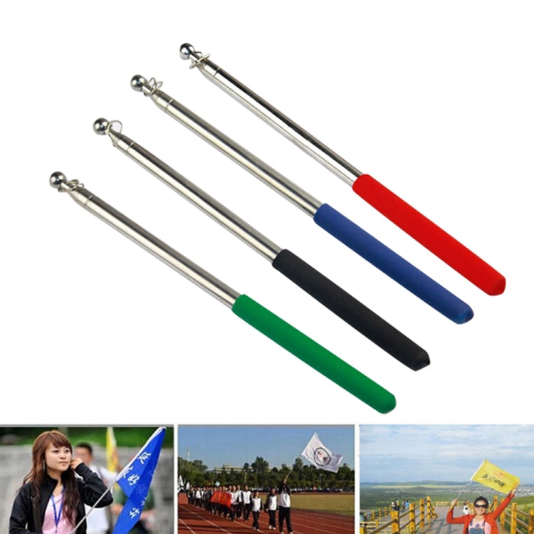 1.2M 6 Knots Telescopic Stainless Steel Rubber Sleeve Teaching Stick Guide Signal Flag, Random Color Delivery