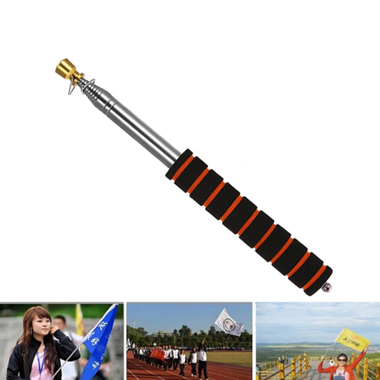 1.6M 10 Knots Telescopic Stainless Steel Sponge Golden Head Teaching Stick Guide Signal Flag