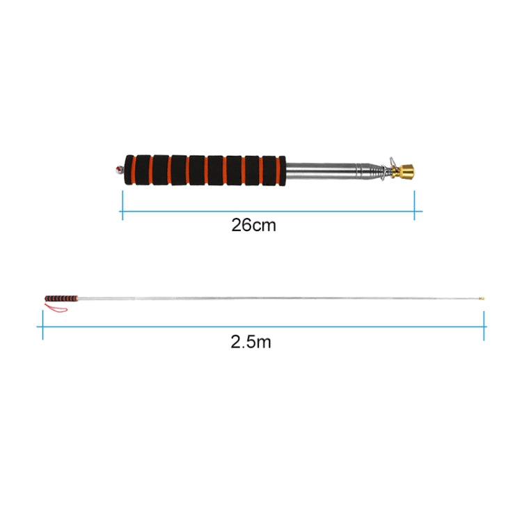 1.6M 10 Knots Telescopic Stainless Steel Sponge Golden Head Teaching Stick Guide Signal Flag