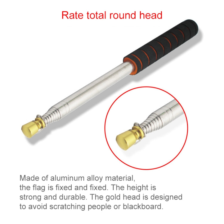 2M 11 Knots Telescopic Stainless Steel Sponge Golden Head Teaching Stick Guide Signal Flag-Reluova