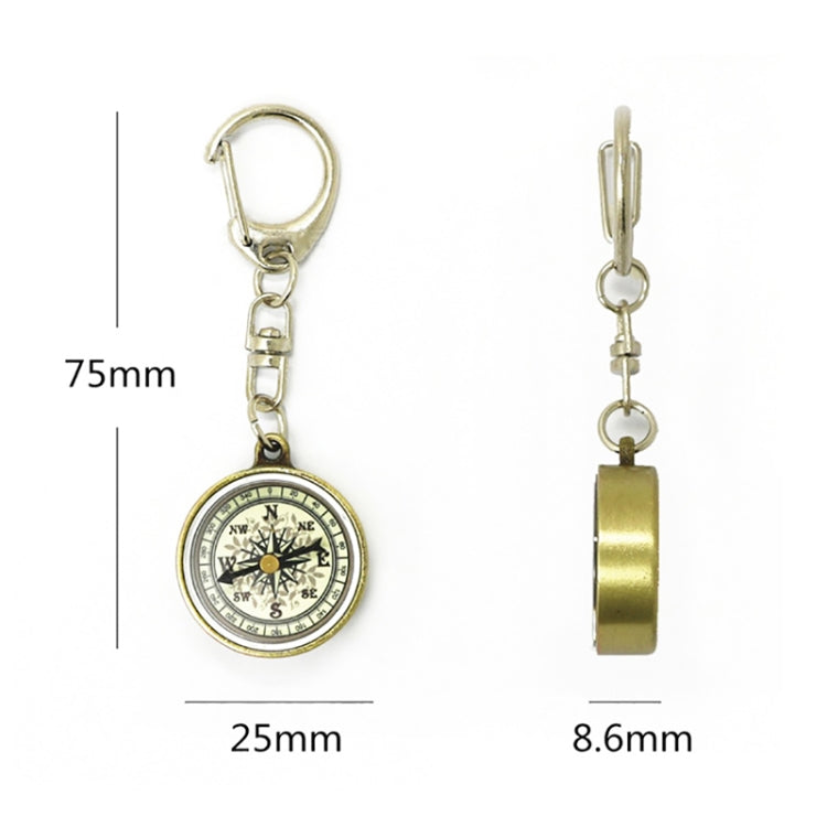 Nisa C25X Vintage Zinc Alloy Metal Compass with Keychain Reluova