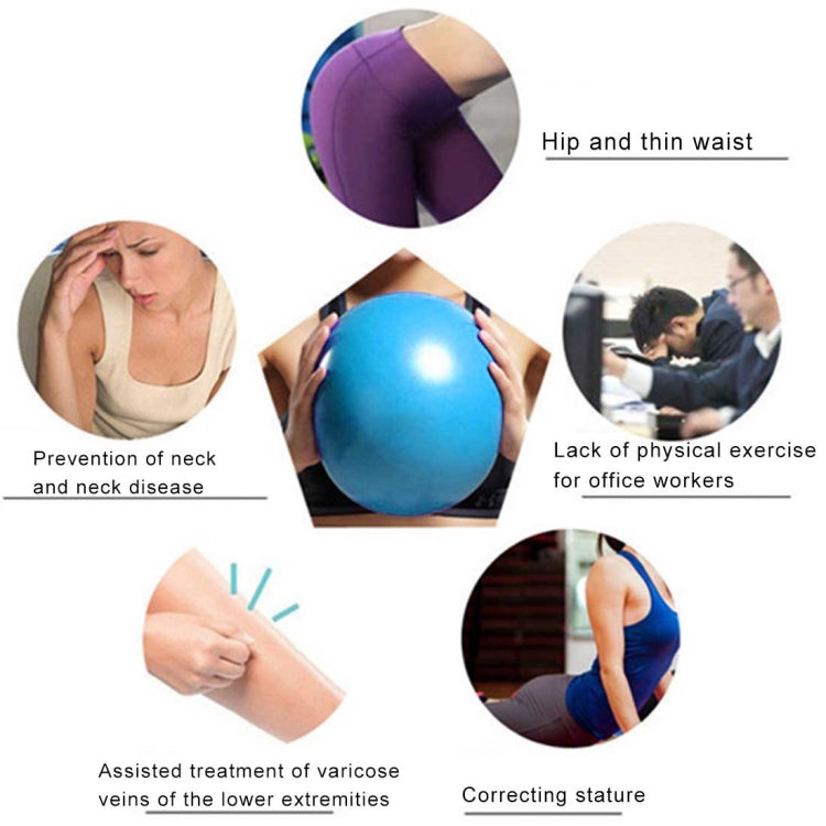 Mini Yoga Pilates Ball Explosion-proof PVC Ball Balanced Fitness Gymnastic Exercise Training with Straw, Diameter: 25cm