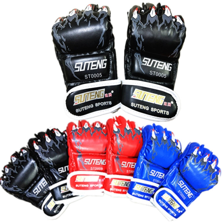 SUTENG Half Fingers PU Leather Adults Training UFC Boxing Gloves Reluova