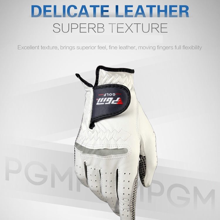 PGM Left Hand Sheepskin Anti-slip Particle Golf Men Gloves, Size: 23#