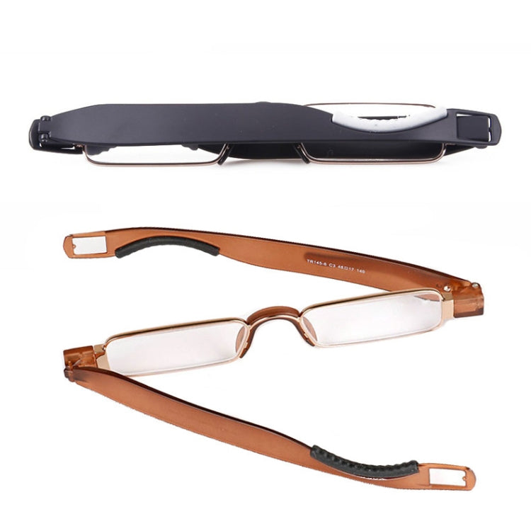 Portable Folding 360 Degree Rotation Presbyopic Reading Glasses with Pen Hanging, +1.00D Reluova