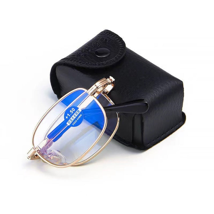 Folding Anti Blue-ray Presbyopic Reading Glasses with Case & Cleaning Cloth, +1.00D Reluova